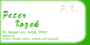peter kozek business card